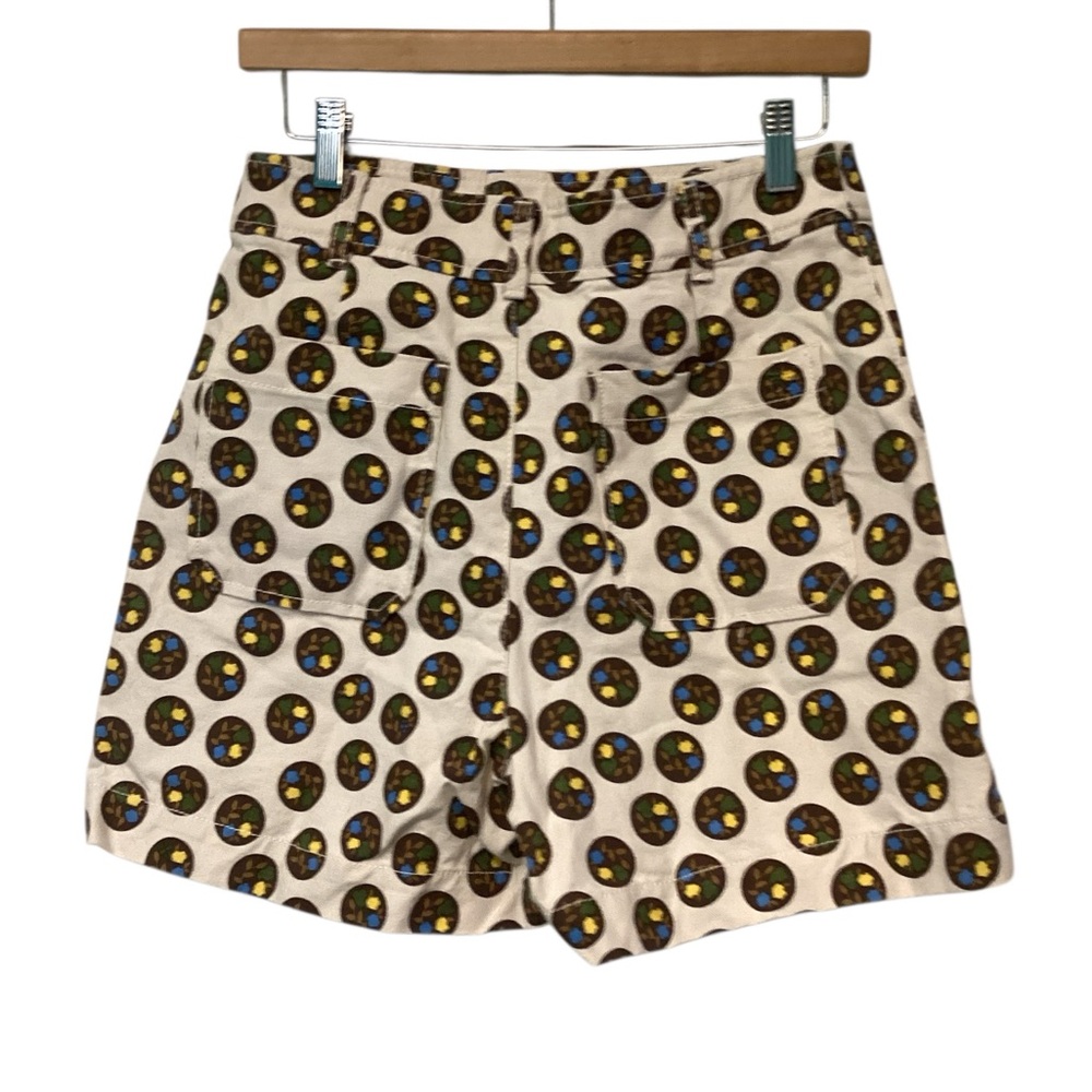 Floral Dot Print Denim Shorts - Picture 3 of 5